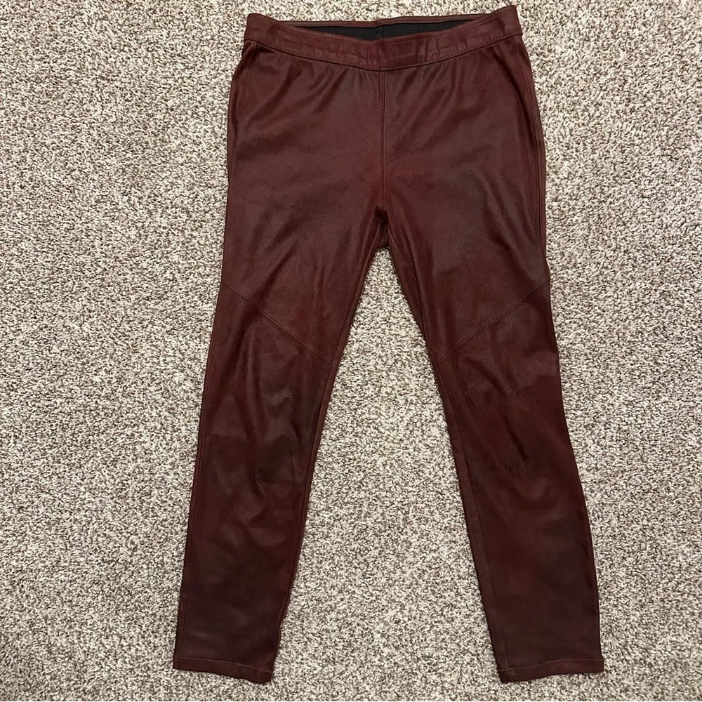 Free People Pull On Vegan Suede Like Legging Burgundy Skinny Pant, Size 29